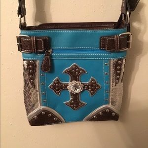 Cowboy rhinestone. Cross body purse